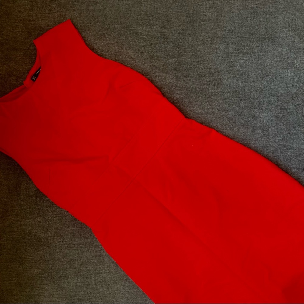 ZARA Basics Red Dress